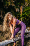 LEGGING ONÇA TROPICAL VIOLETA CASTANHO