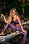 LEGGING ONÇA TROPICAL VIOLETA CASTANHO